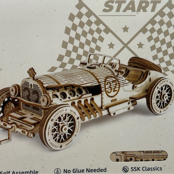 Hands Craft DIY Wooden Car Model 1910 Grand Prix ~ Wooden Car Puzzle *SEALED* - Picture 4 of 8